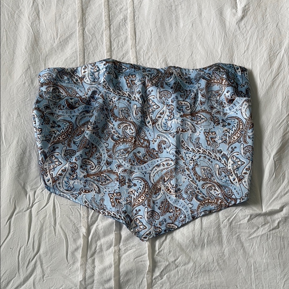 Hollister Light Blue Paisley Print Scarf